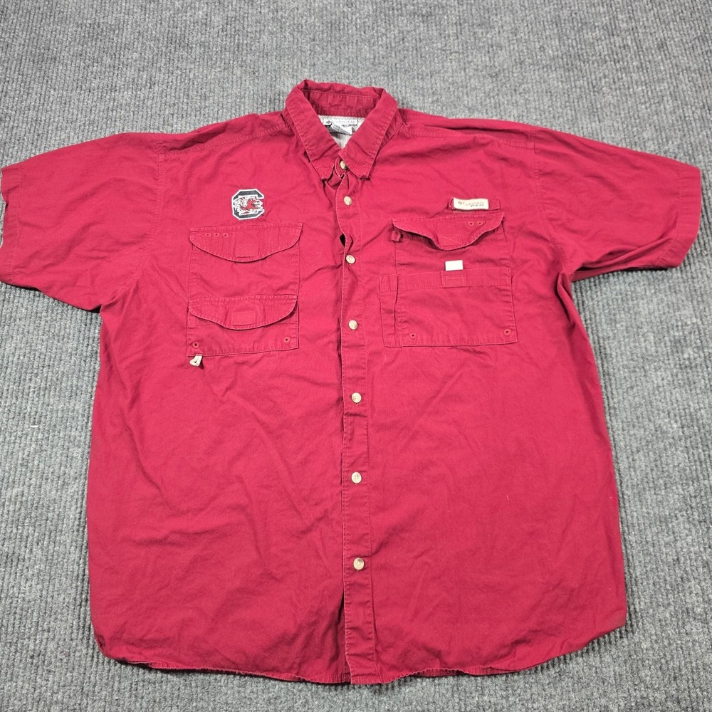 South Carolina Gamecocks Shirt Mens XL Red‎ NCAA Football Columbia PFG Fishing